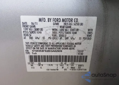 2011 Ford Explorer Limited from USA, damaged, VIN 1FMHK8F82BGA82909